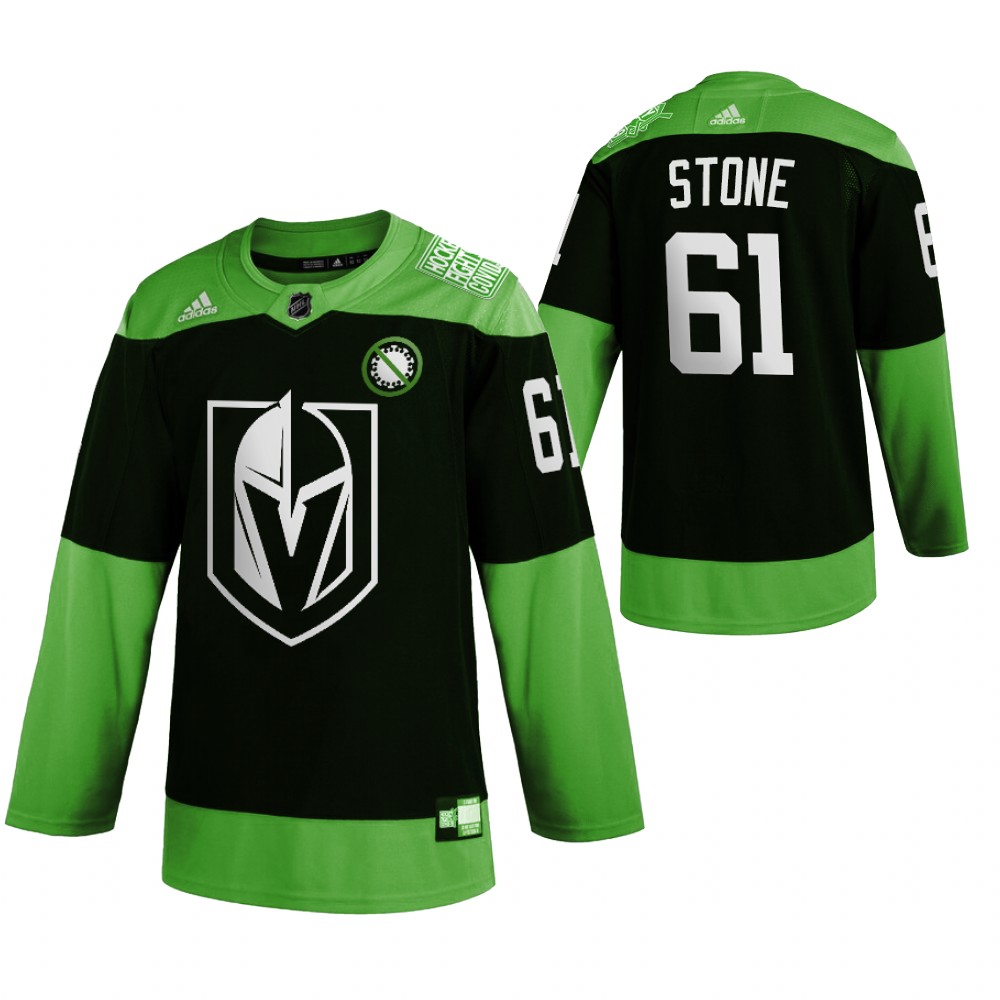 Vegas Golden Knights #61 Mark Stone Men Adidas Green Hockey Fight nCoV Limited NHL Jersey